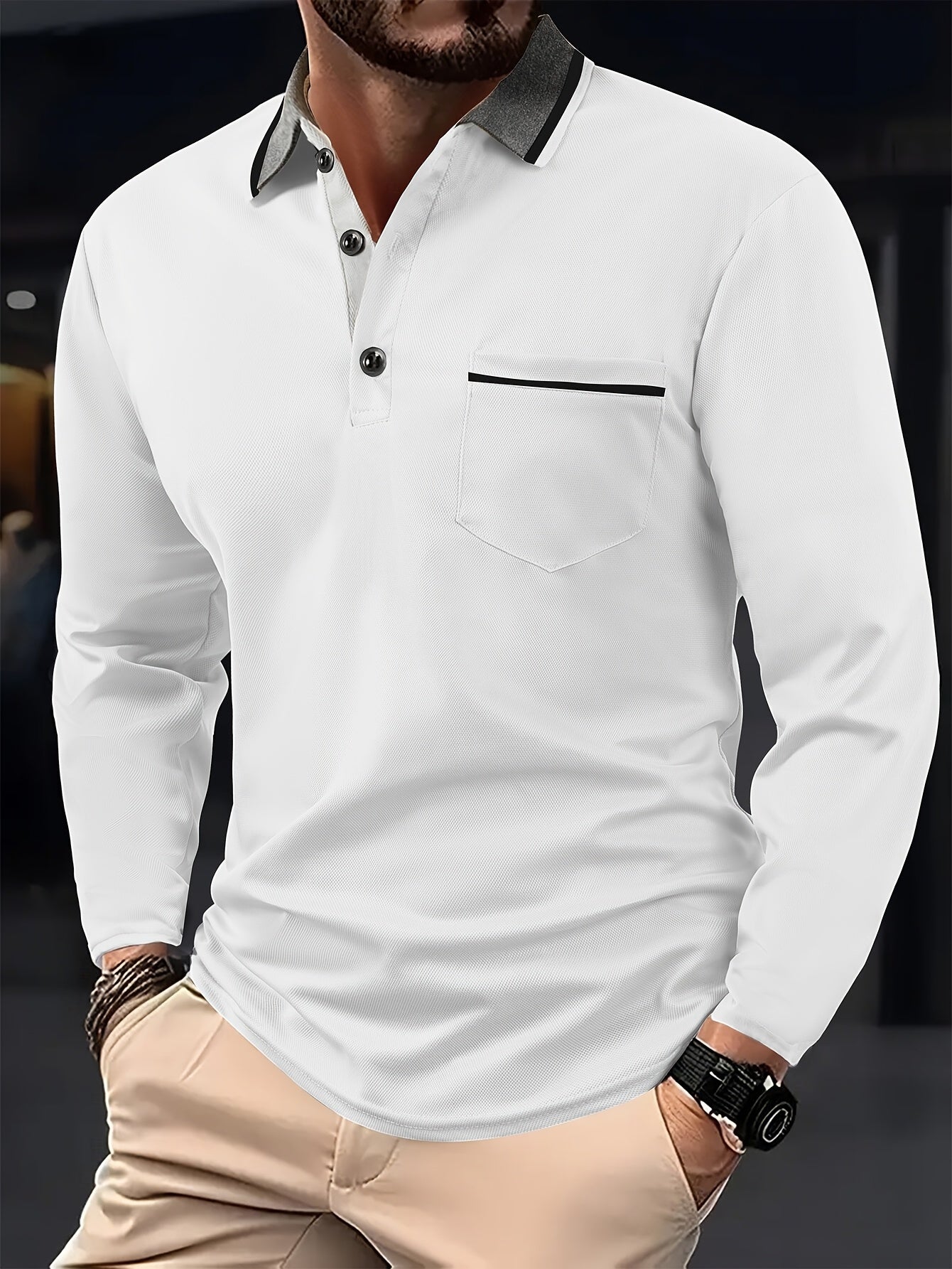 Eksklusiv langærmet polo i tidløst design